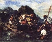 Eugene Delacroix, African Priates Abducting a Young Woman